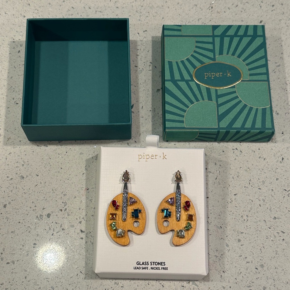 PIPER K GEM STONE PAINT COLOR PALETTE EARRINGS